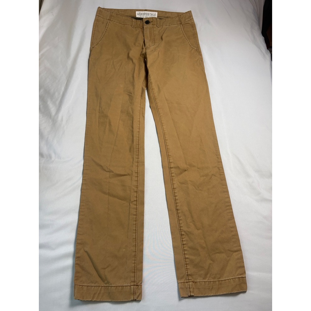Aeropostale Chino Pants Mens 32/34 Khaki Tan Good Cotton Straight Leg Trousers